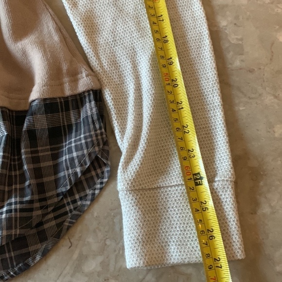 Soft Surroundings Alchemy Top size‎ L plaid cream tan long sleeves - Picture 10 of 11